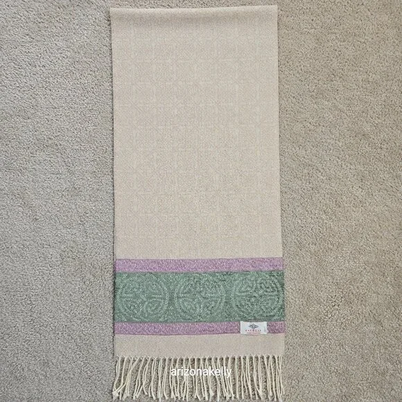 NEW Calzeat Celtic Knot Scarf Green & Purple - Picture 3 of 11